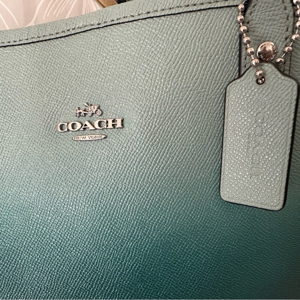 Coach Blue Teal Ombre Tote Bag - Picture 6 of 10